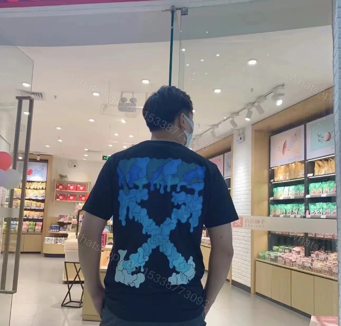 View 9 of Off-White Melting Arrow Print T-Shirt Black Blue(Free Shipping)