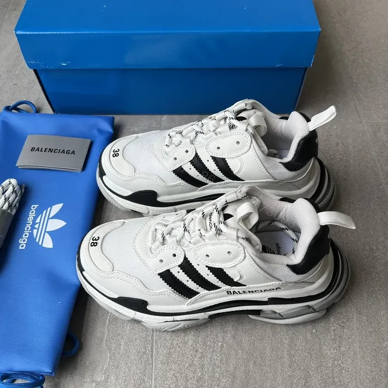 View 9 of White Leather Chunky Sneaker + Bold Balenciaga-Inspired + All-Day Comfort + Versatile Streetwear + Sneaker
