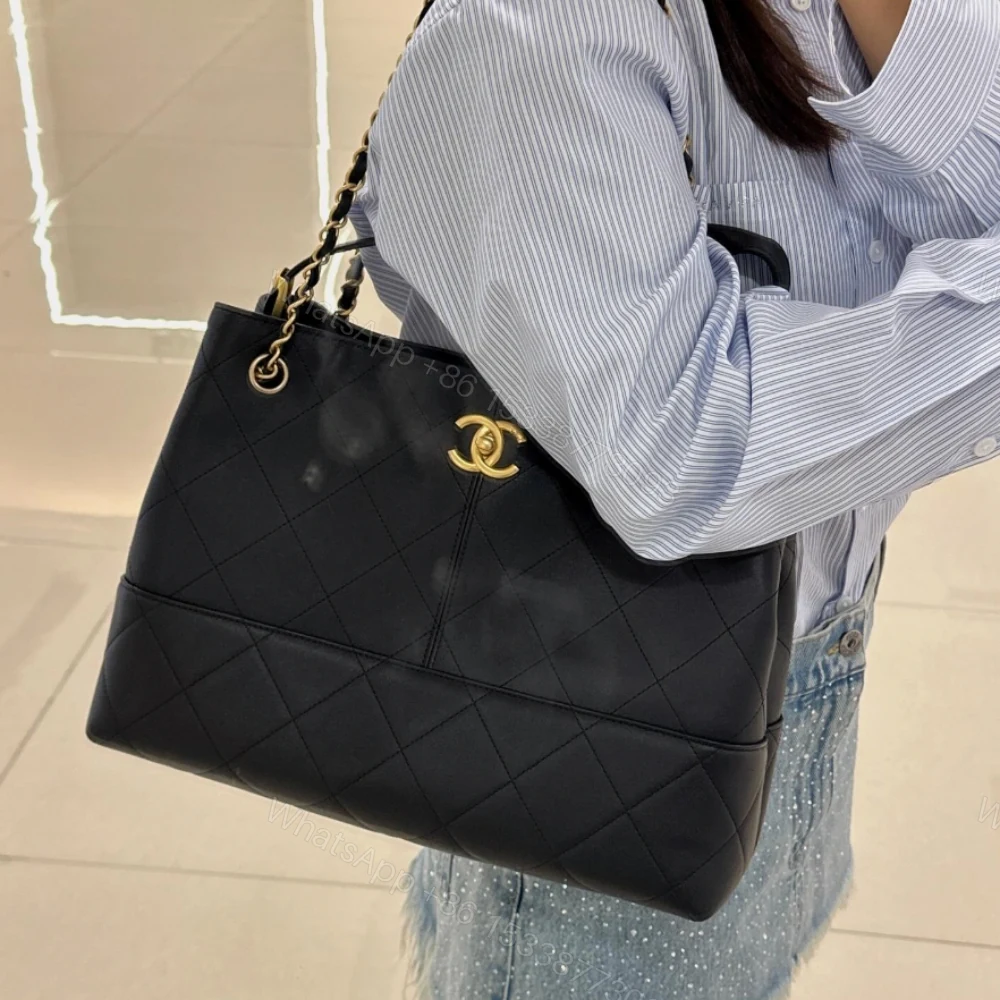 View 9 of Chanel 25A Hobo Bag Gold Tone Hardware Black 28Cm