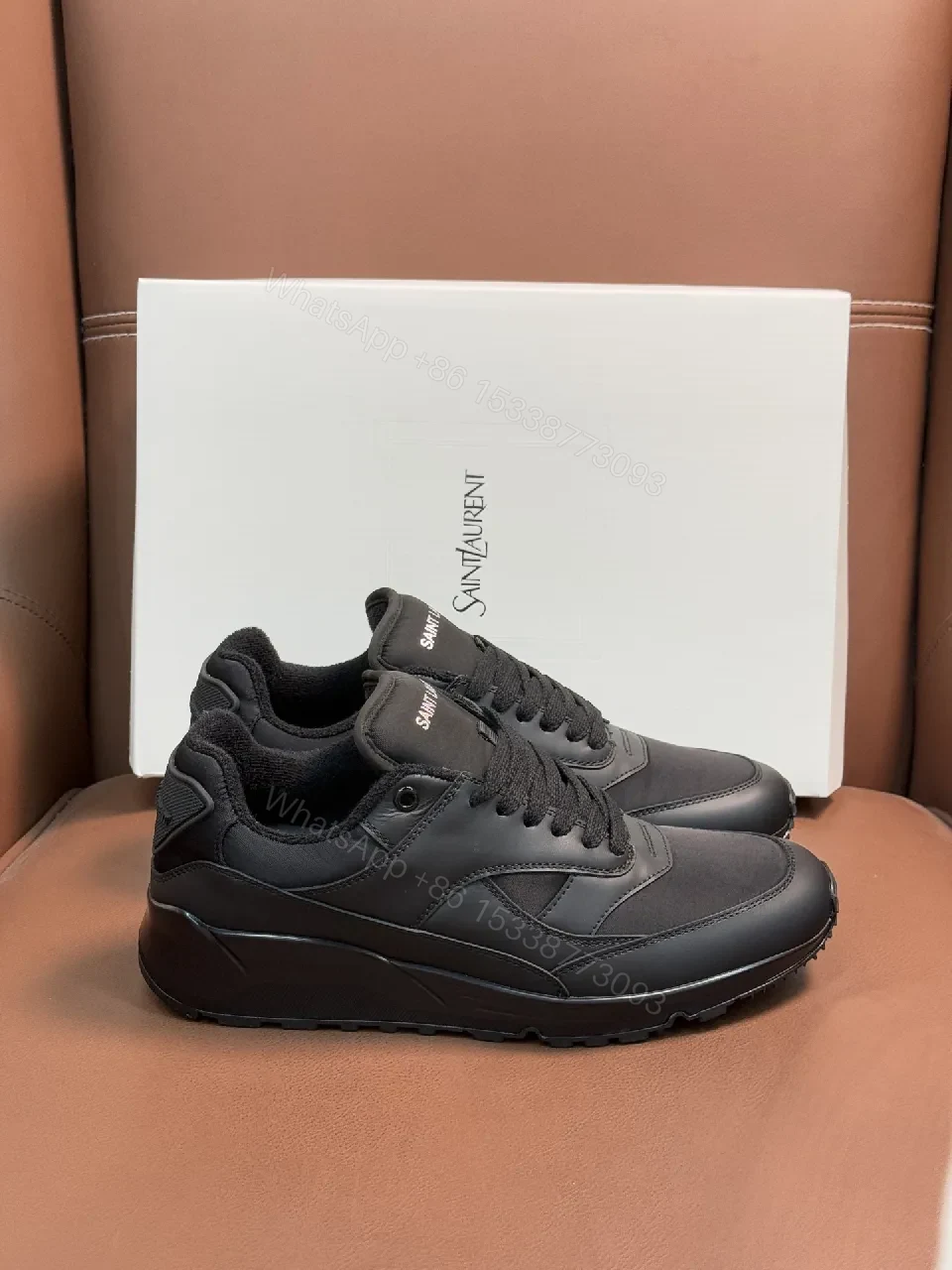 View 8 of Black Leather Modern Sneaker + All-Day Comfort + Men's Shoes