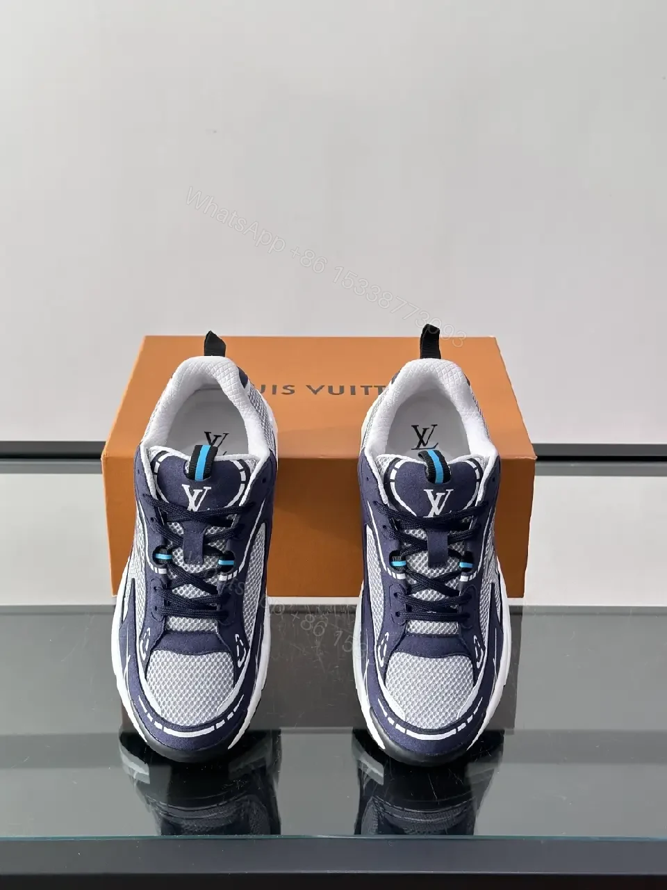 View 4 of Blue Mesh Athletic Lightweight Sneakers
