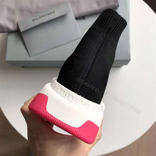 View 7 of BALENCIAGA SPEED 2.0 SNEAKER IN BLACK, WHITE AND RED RECYCLED KNIT – BB144