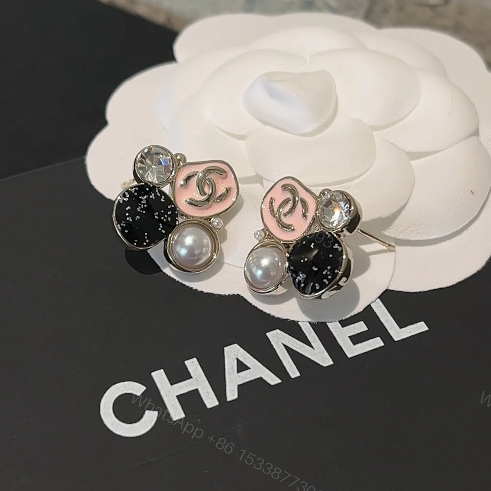 View 4 of Chanel Resin Pearl And Sparkling Crystal Silver Earrings ABG633 B22459 U4652