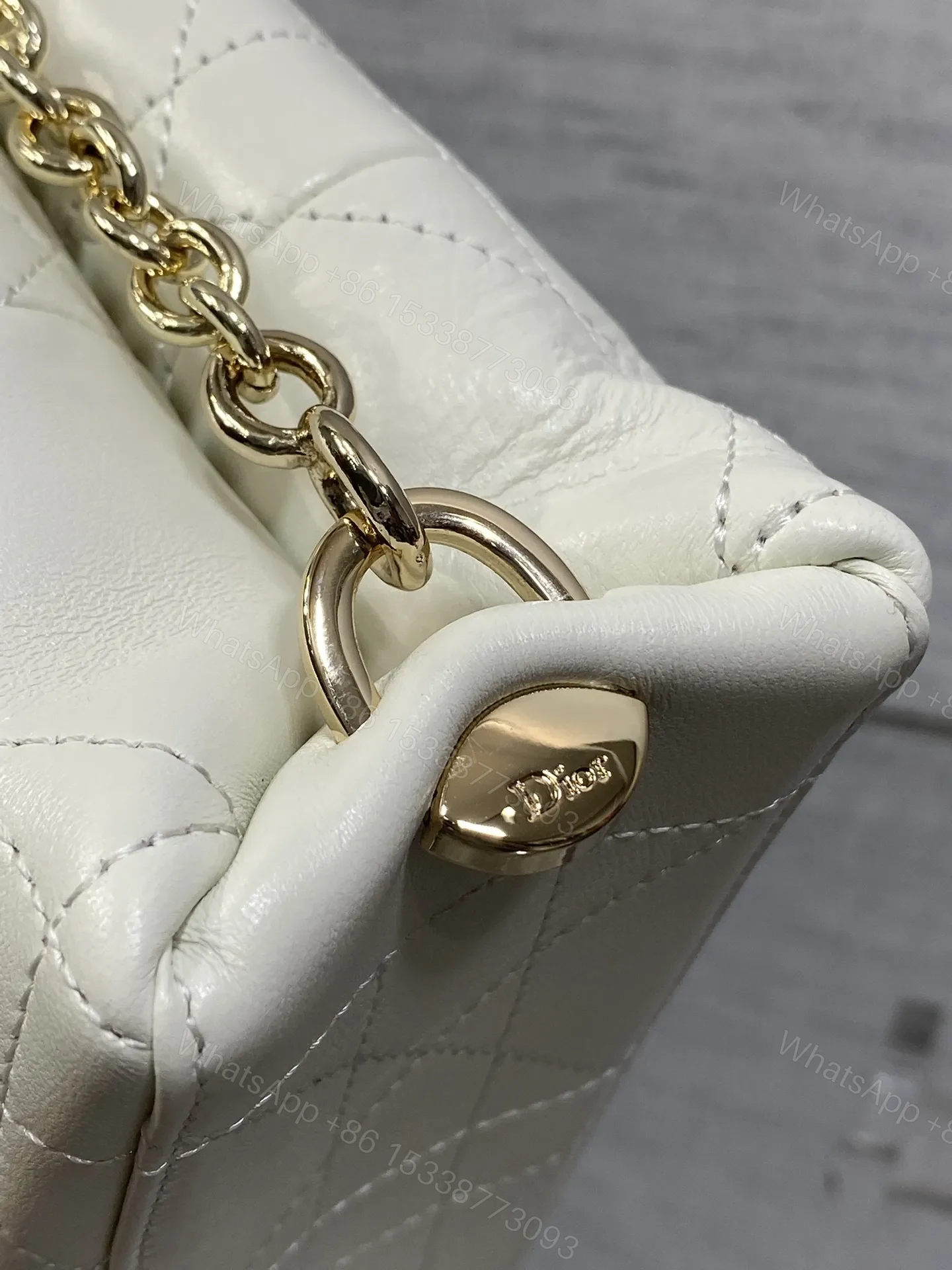 View 3 of Dior Trianon Bag in White Gold Hardware