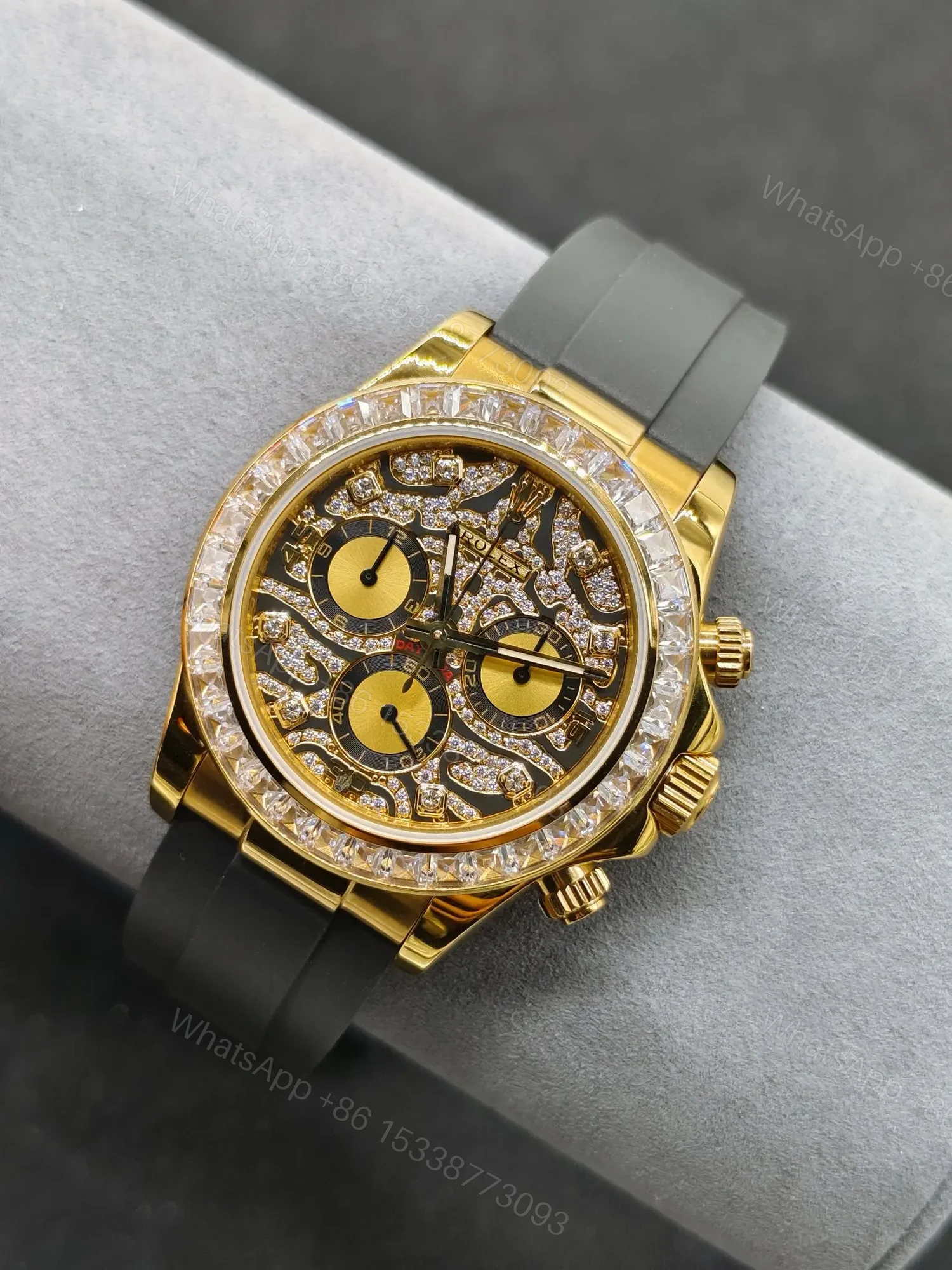View 3 of Powerful eye of the tiger daytona replica 40MM Yellow Gold Edition RG-DAYTONA-EYE-TIGER-YG