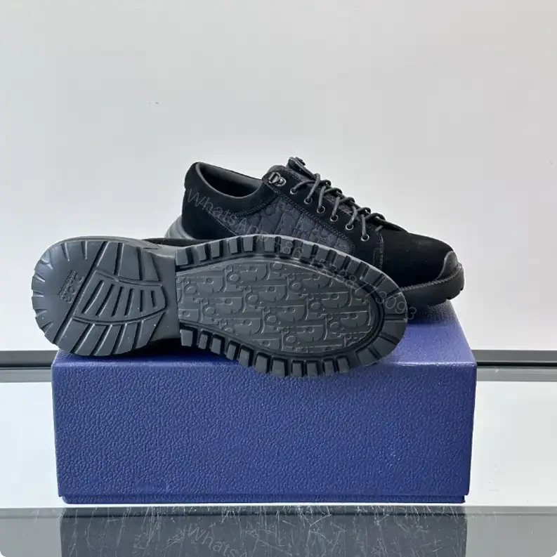 View 6 of DIOR COMBAT DERBY SHOES BLACK SUEDE AND BLACK OBLIQUE JACQUARD – CD199