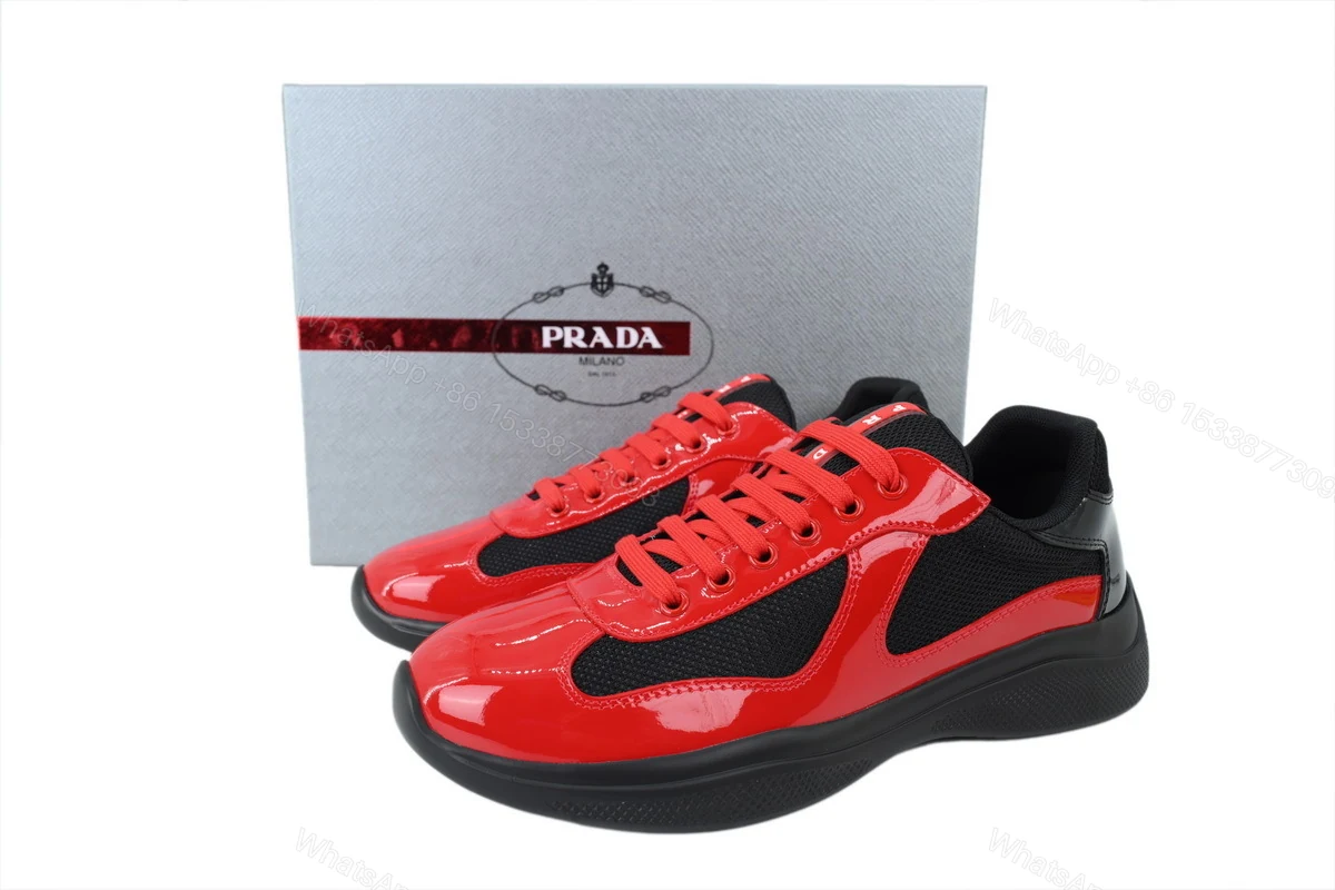 View 6 of Prada Sneakers Red and black combination