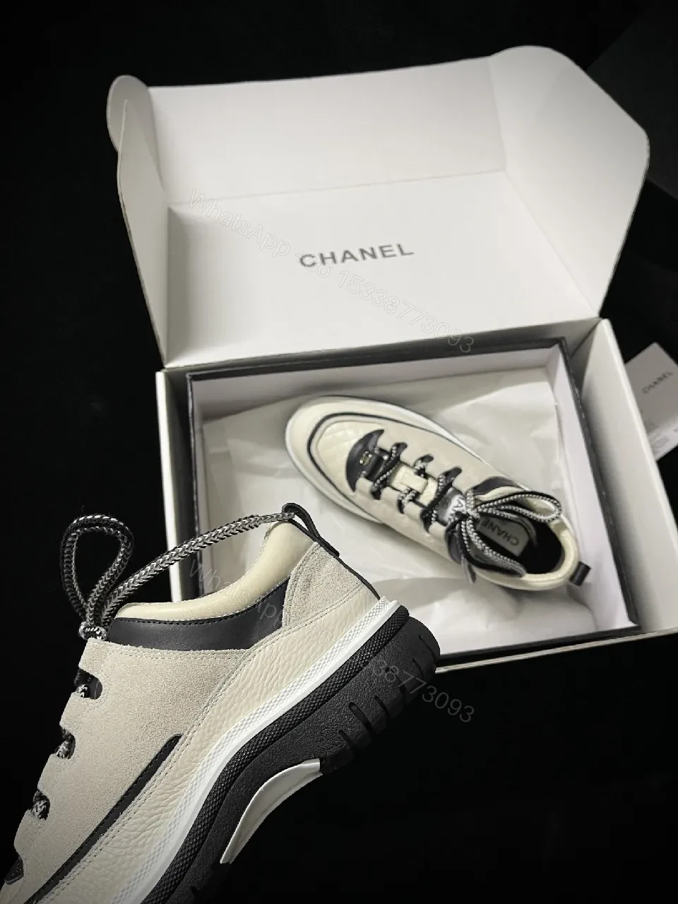 View 4 of Quilted Leather Sneakers with Contrast Detailing - Luxe Casual Sneakers