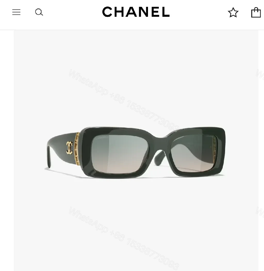 View 2 of Forest Green Acetate Designer-Style Sunglasses with Gold Logo Detailing