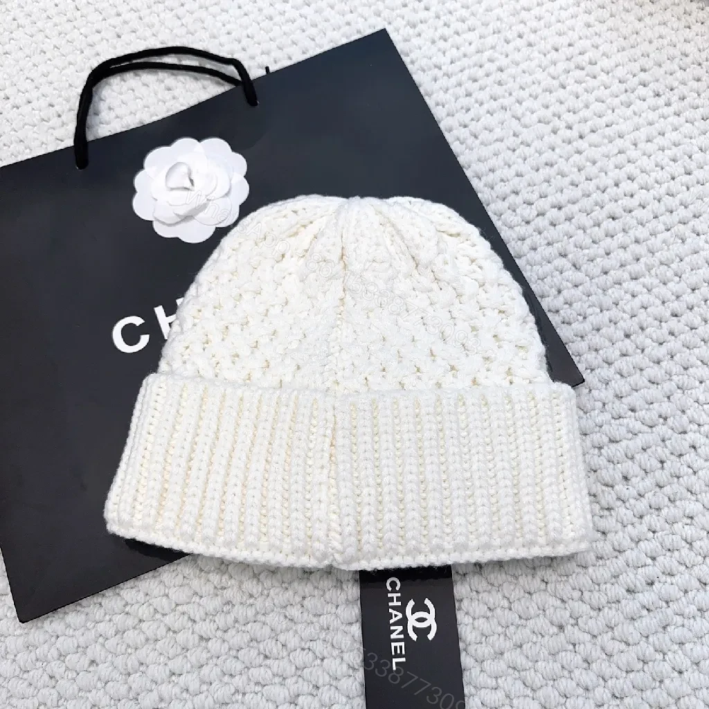 View 4 of Knit Beanie: Luxe Texture, Signature Emblem, Couture-Inspired