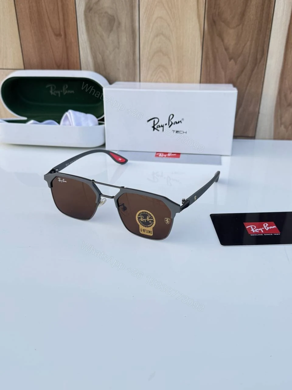 First Copy RayBan 04 Grey Brown Sunglasses — view 1