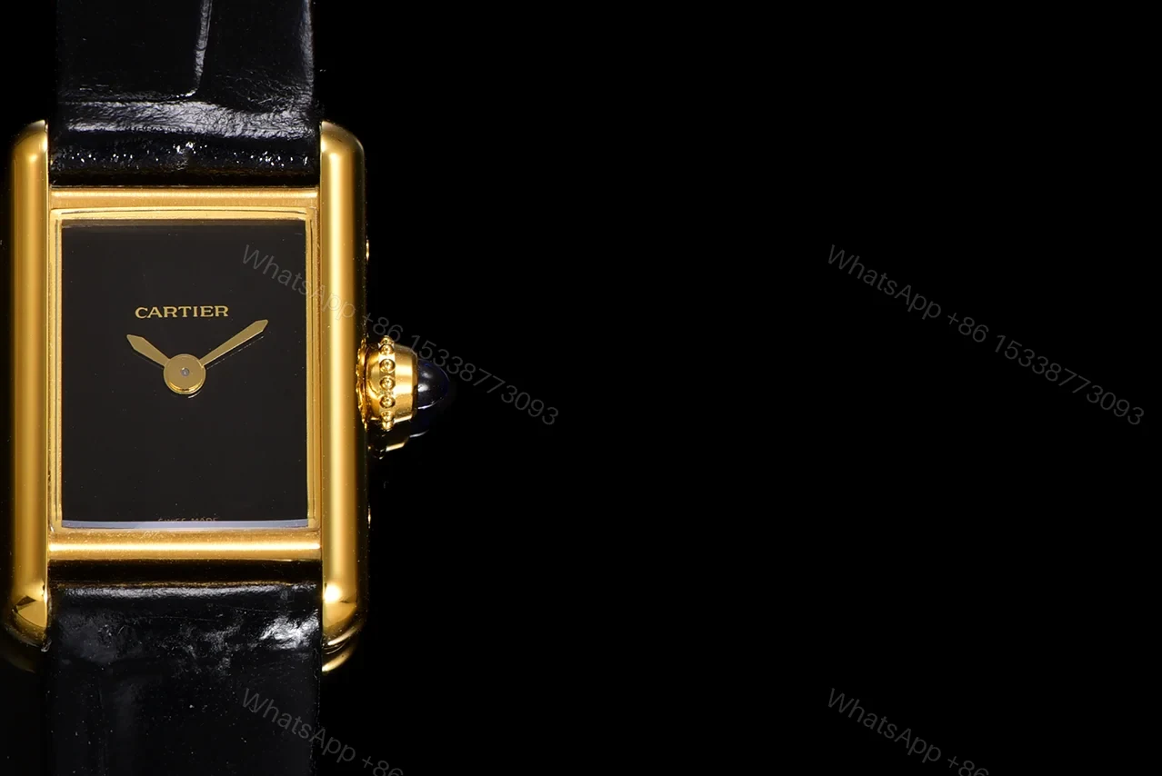 View 4 of Cartier Tank Louis Cartier Large Manual Yellow Gold Black WGTA0091