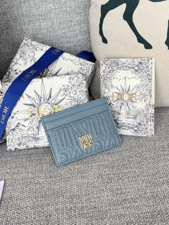 Textured Leather Cardholder: Dior-Inspired Compact Luxury — view 1