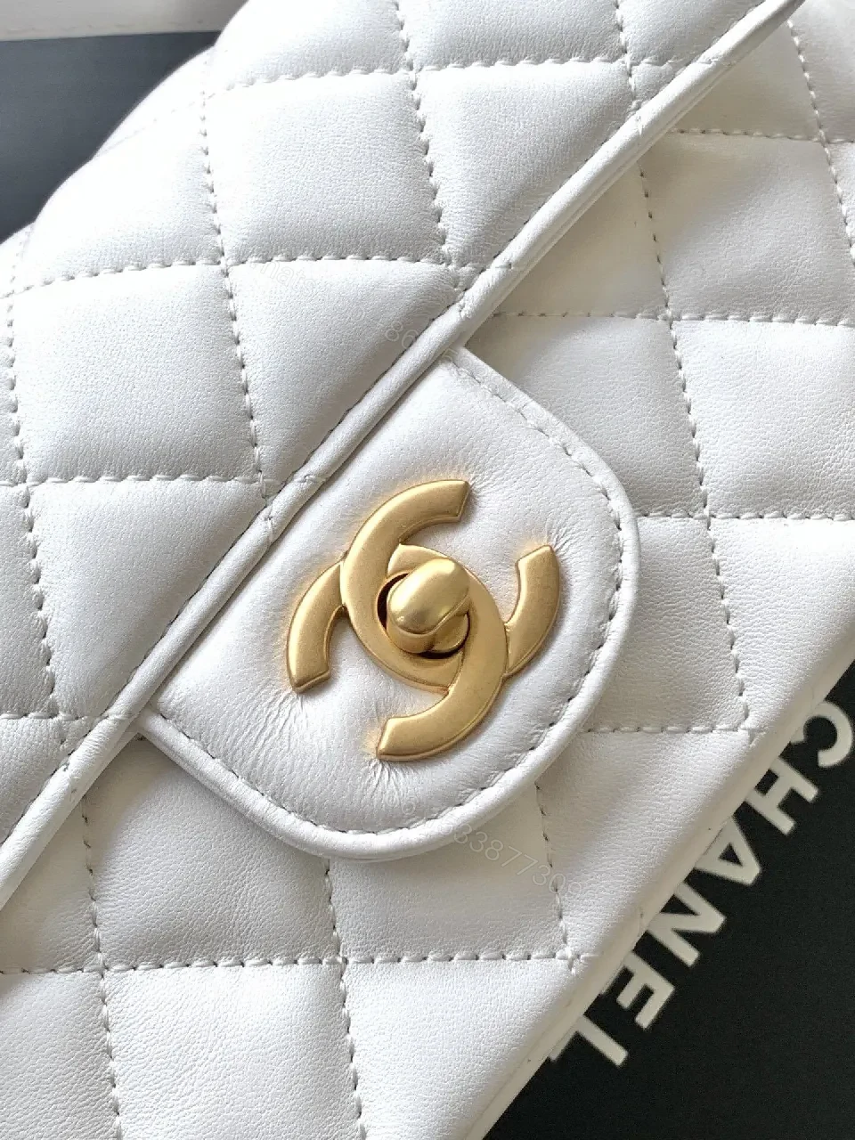 View 3 of Quilted Mini Flap Bag with Gold Hardware - Everyday Luxe