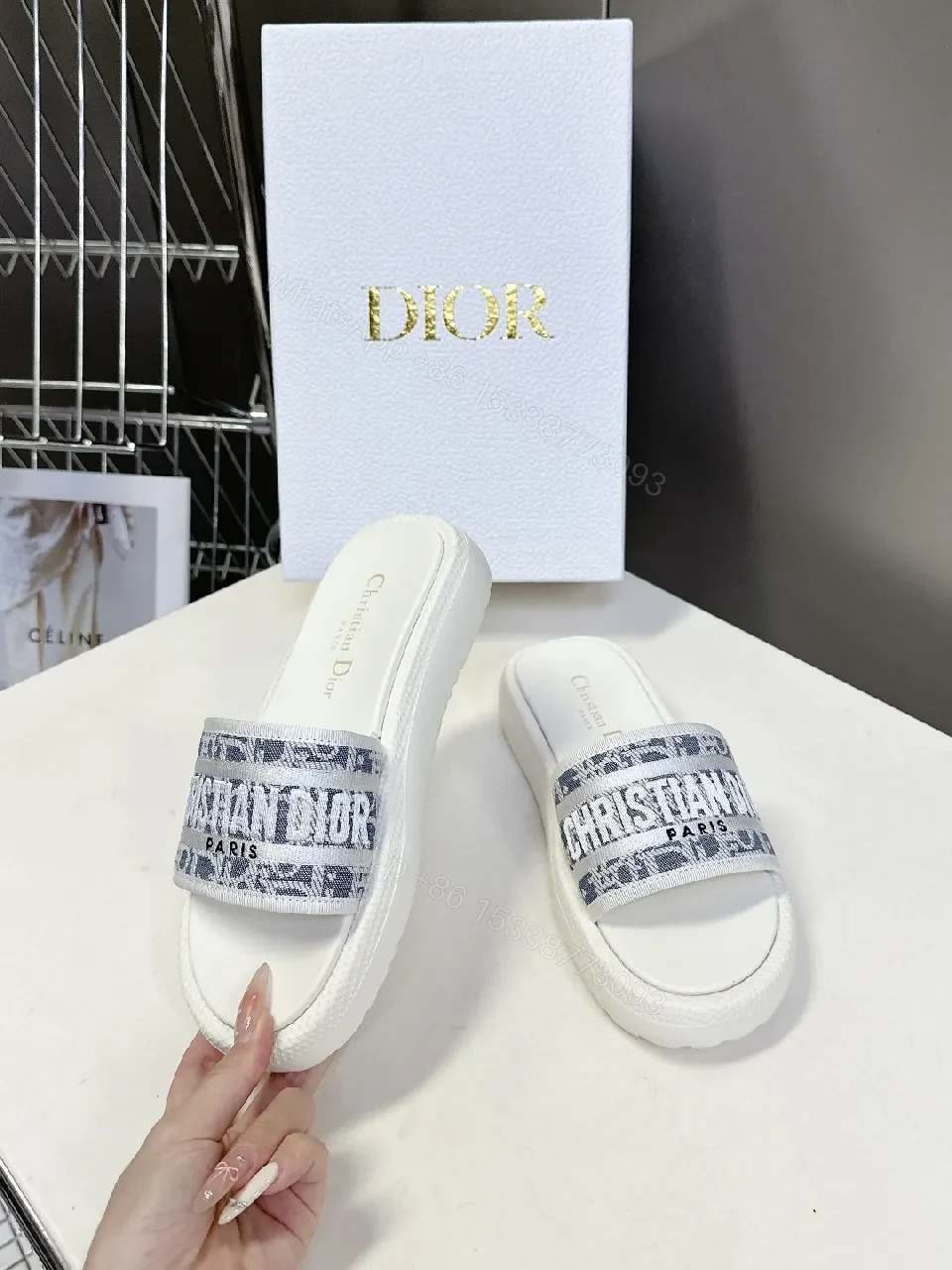 View 5 of Structured Sandals with Signature Logo Strap - Elevated Comfort