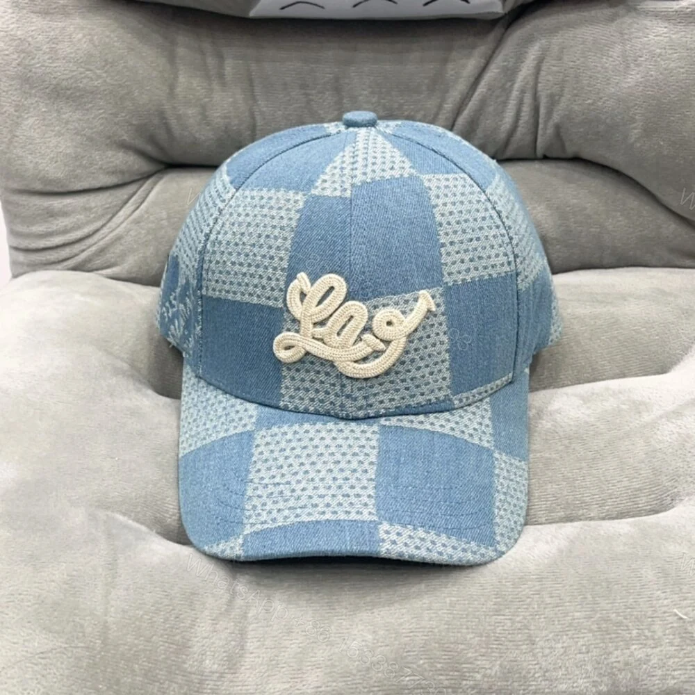 View 2 of Louis Vuitton Damier Denim 3D Baseball Cap Denim Blue M7534M