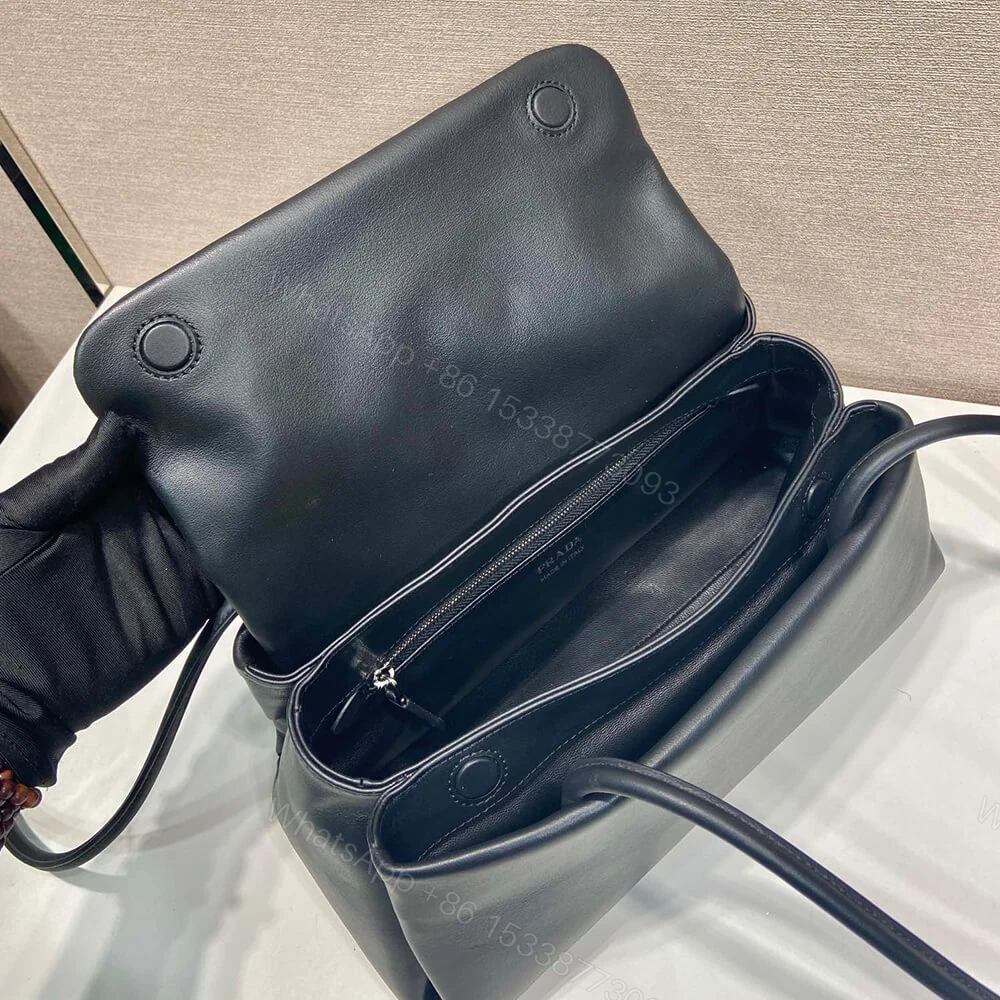 View 9 of Prada Passage medium leather bag with Re-Nylon flap(HIGH-END GRADE)