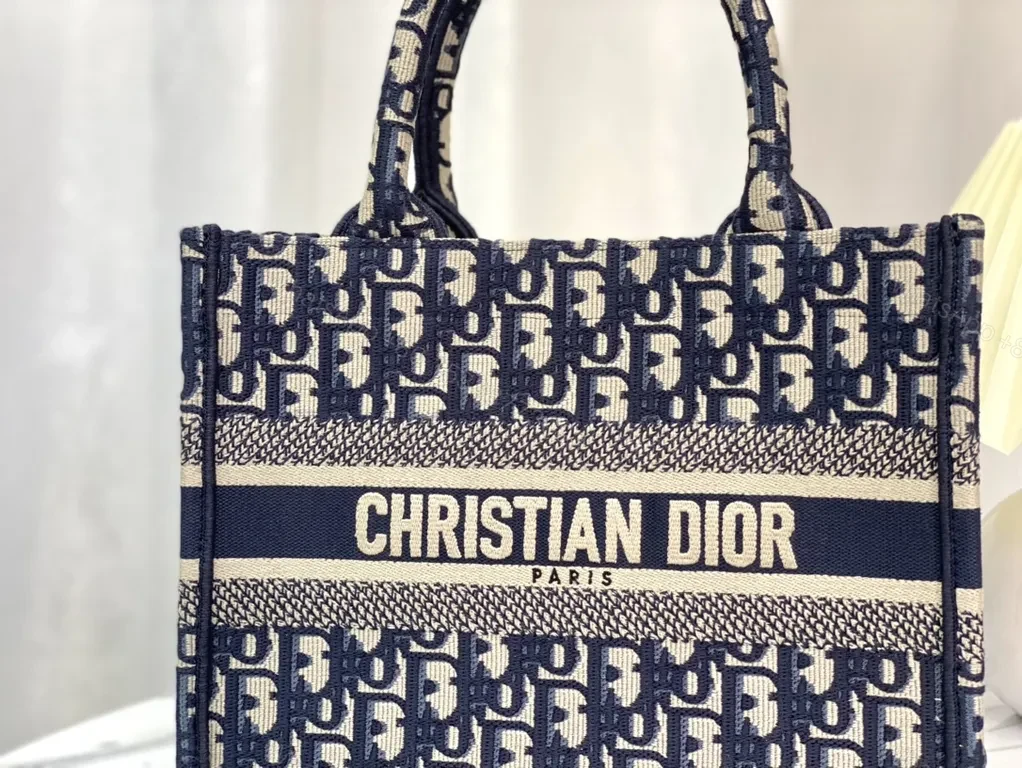 View 5 of Navy Dior Oblique Tote: Signature Pattern, Everyday Luxury
