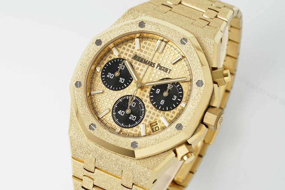 View 2 of Royal Oak Chrono 26240BA Frosted 41mm YG/YG Gold/Black Dial APS SH4401 Super Clone