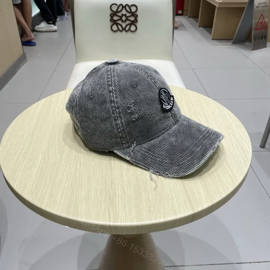 View 2 of Denim-Texture Cap with Monogram Emblem – Street-Ready Comfort