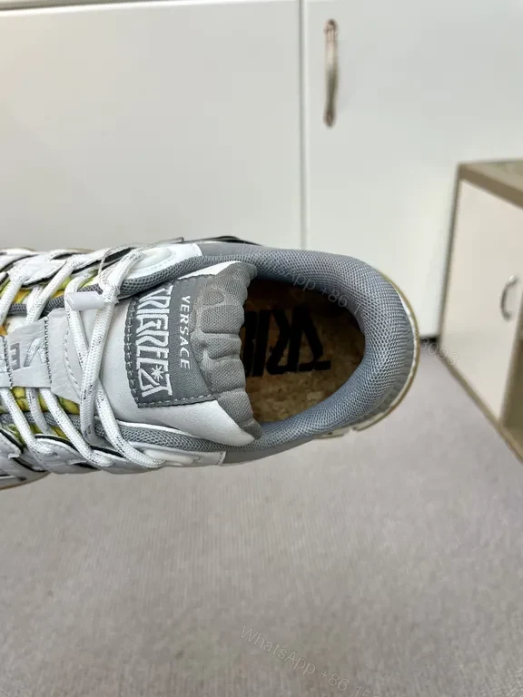 View 3 of Bold Leather Versace-look Sneakers: Texture-Forward Comfort