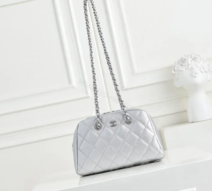 View 4 of Chanel Replica Mini Bowling Bag Clutch with Chain TB298