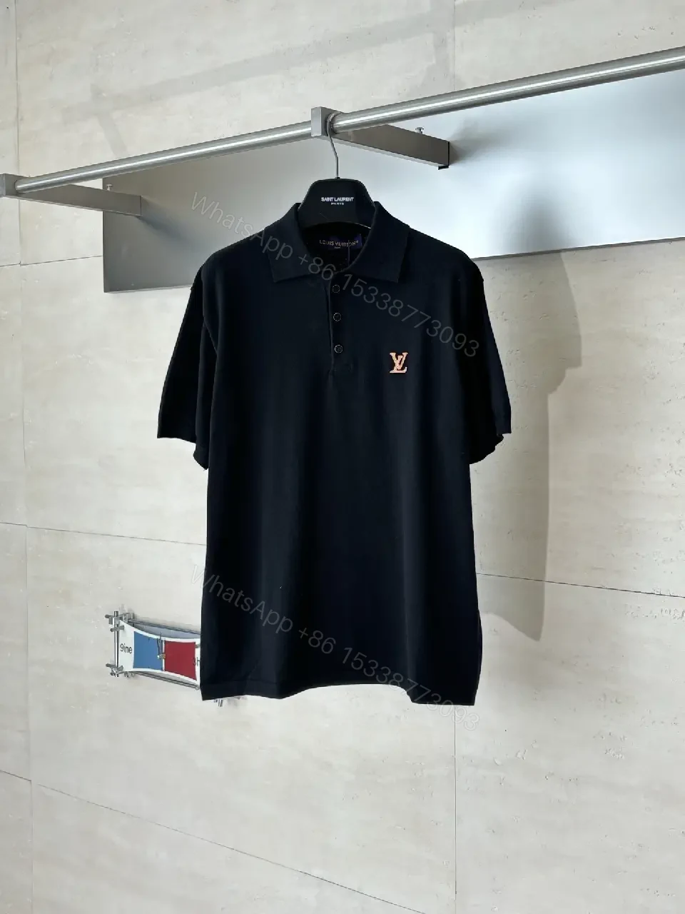 View 2 of Premium Polo Shirt in Classic Black: Subtle LV Touch
