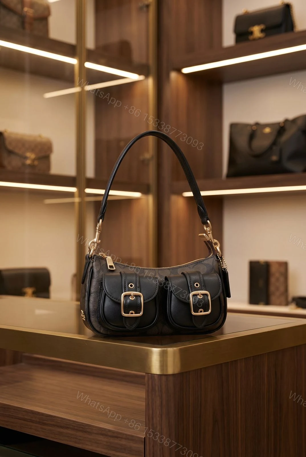 View 4 of Coach Ashton Baguette Bag In Signature Canvas First Copy | AAA+ Replica