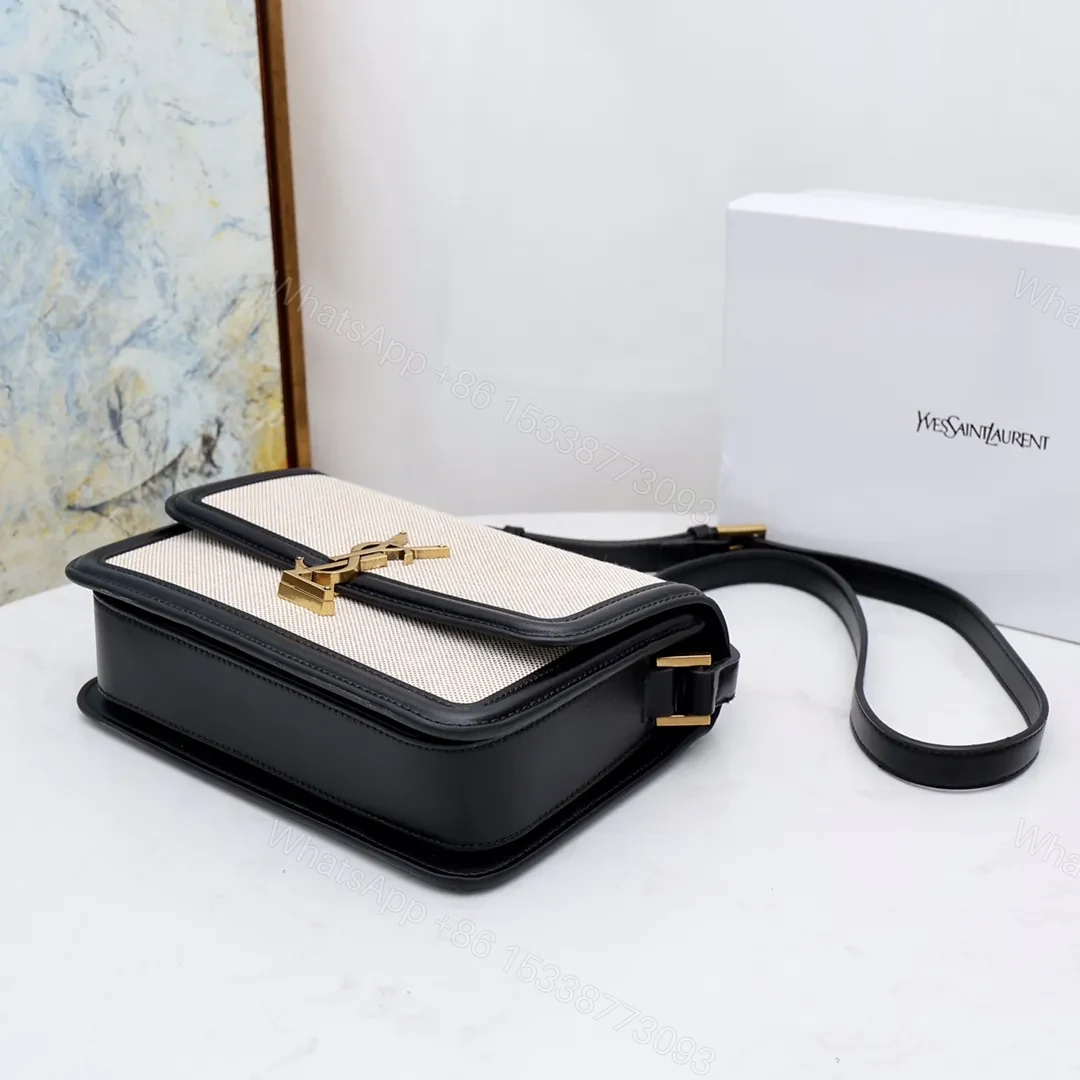View 2 of SAINT LAURENT Solferino Medium Cotton And Leather Shoulder Bag