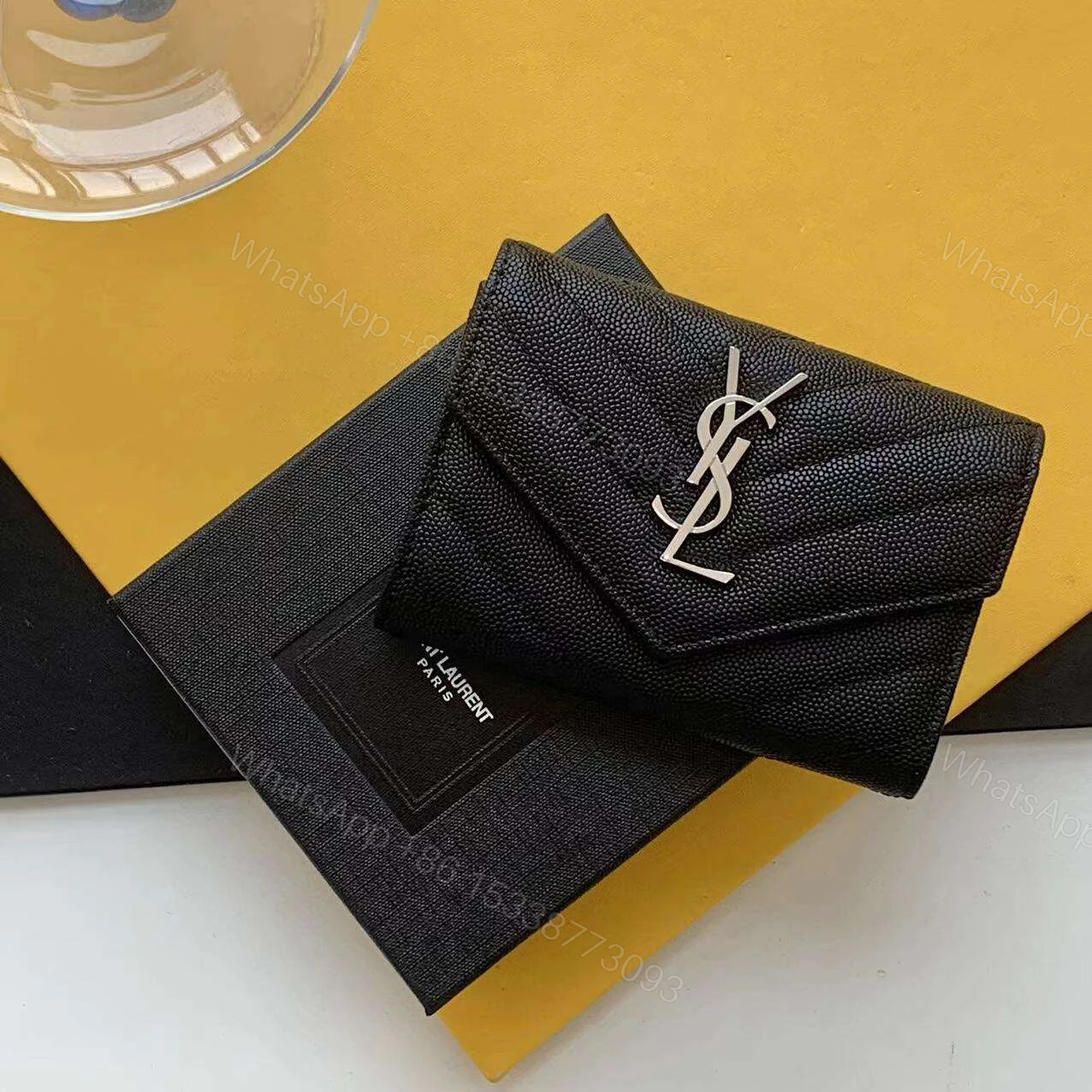 Ysl wallet with Sliver hardware — view 1