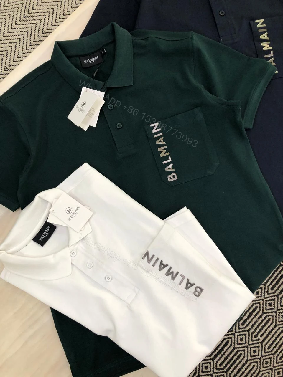 View 3 of BUY FIRST COPY BALMAIN IMPORTED COTTON POLO T-SHIRTS