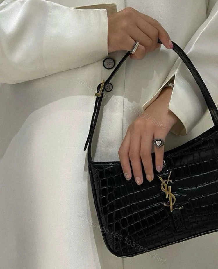 View 17 of FIRST COPY SAINT LAURENT SHOULDER BAG - CROCODILE-EMBOSSED LEATHER AND CLEAN LEATHER