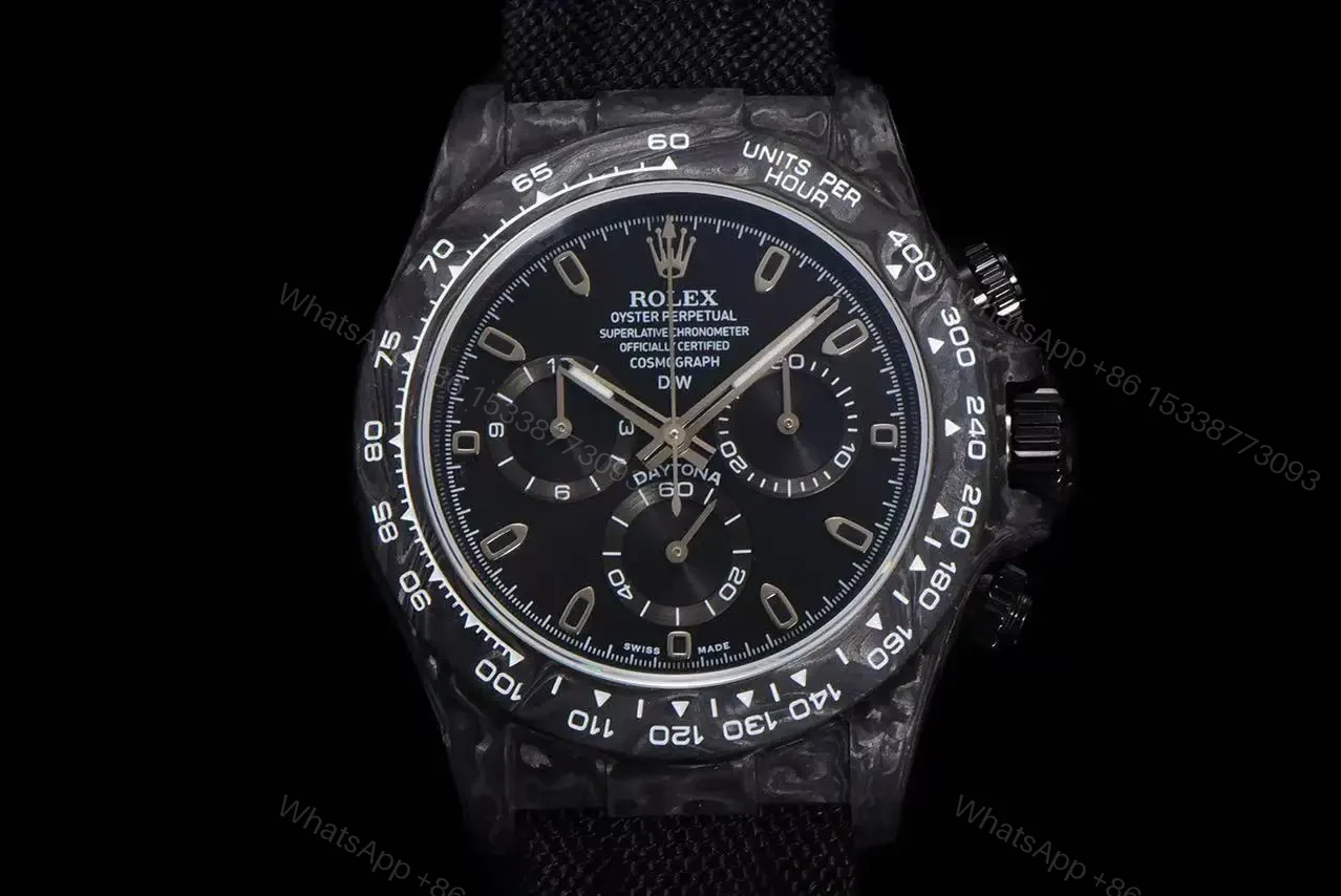 View 11 of Replica DiW Rolex Daytona Black & Gold Carbon