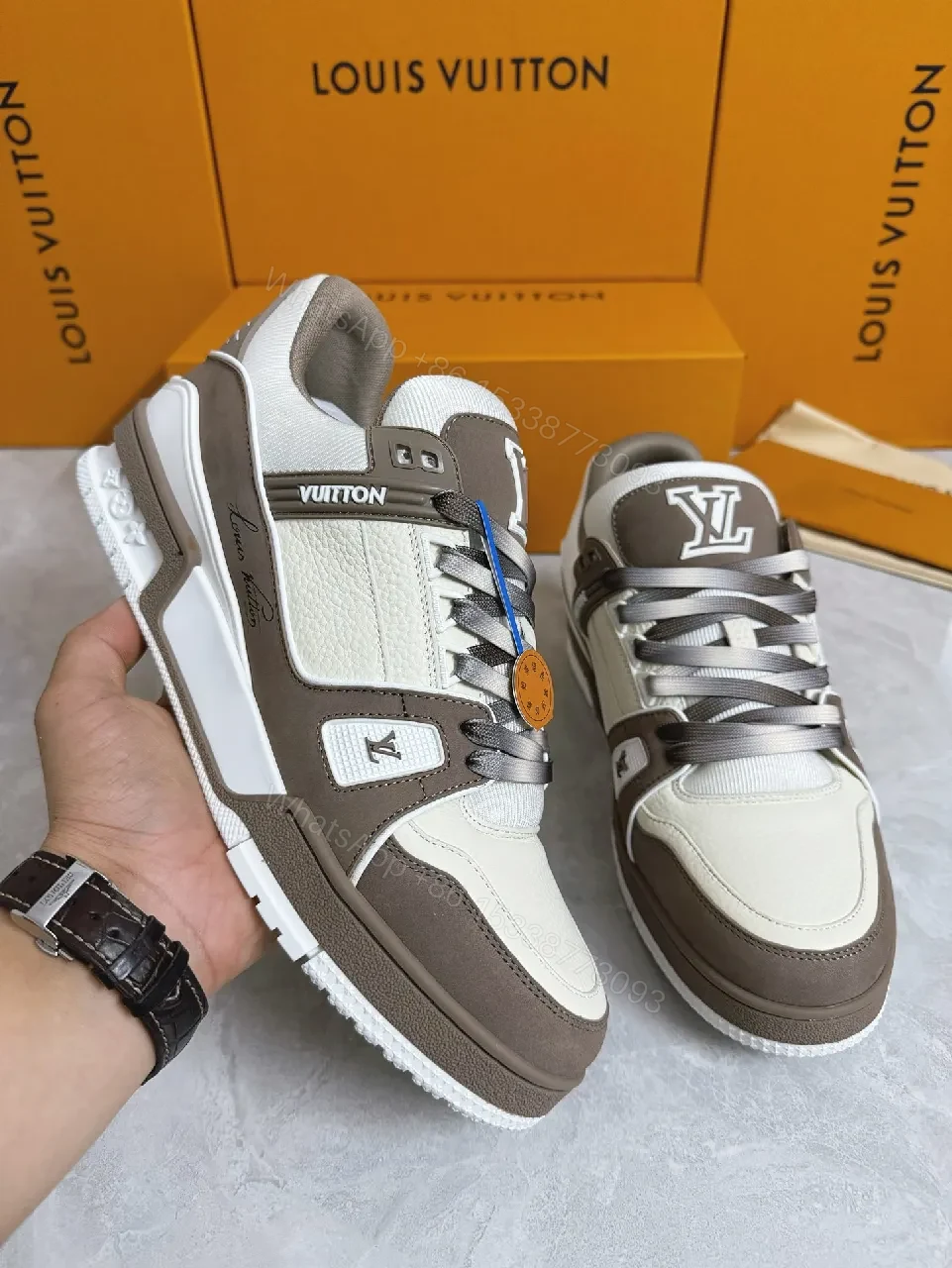 View 2 of Chic Hybrid High-Top Sneaker with Textured Leather
