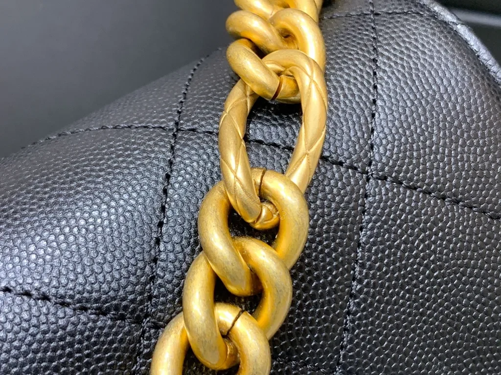 View 6 of Chanel-Inspired Quilted Black Leather Shoulder Bag