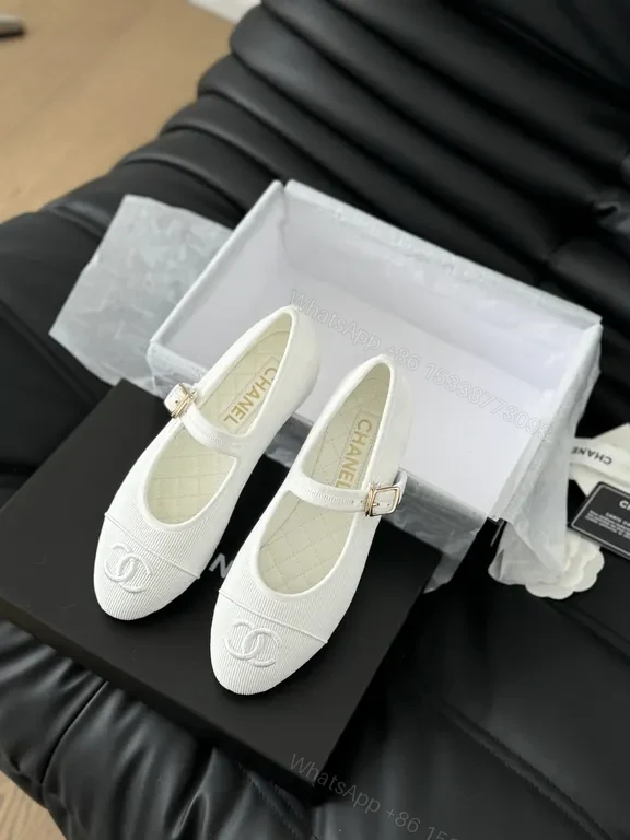 View 7 of Chic White Mary Jane Flats - Signature Logo, All-Day Comfort