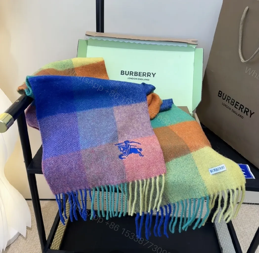 View 11 of Color-Block Luxury Scarf with Fringe Rich Knit