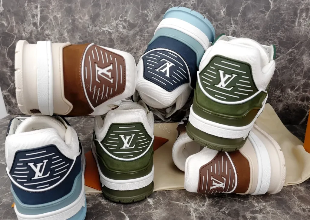 View 5 of White Olive LV-Style High-Tops: Leather, Suede, All-Day Comfort