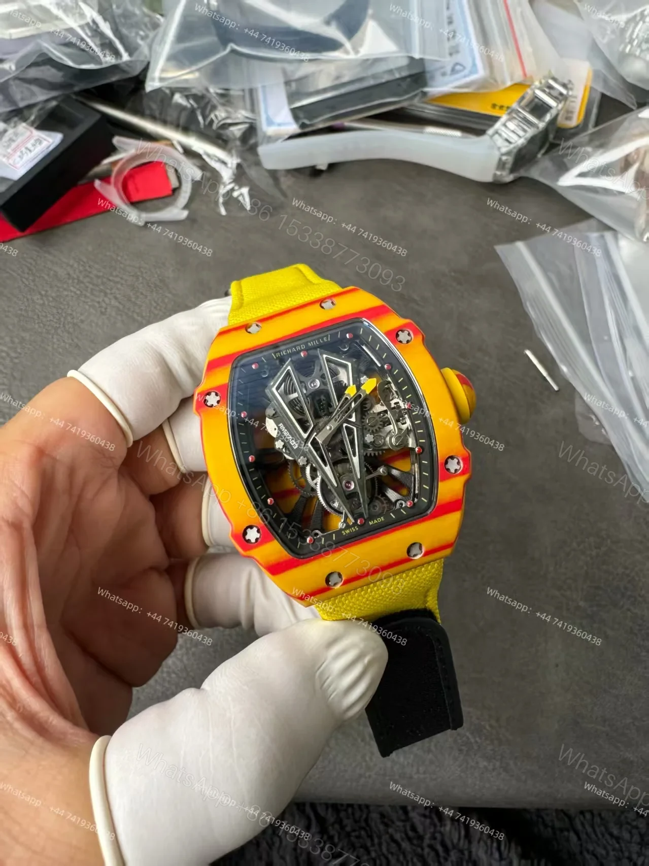 View 3 of Super Clone Richard Mille RM 27-03 Rafael Nadal Limited Edition NTPT Carbon Fiber Tourbillon 1:1 Replica Watch