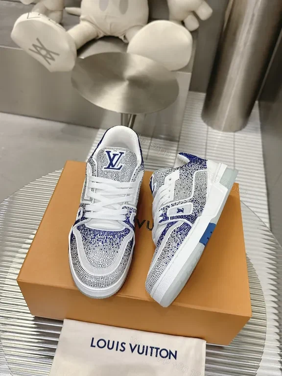 View 4 of Patterned LV High-Top Sneaker: Modern Luxe Comfort