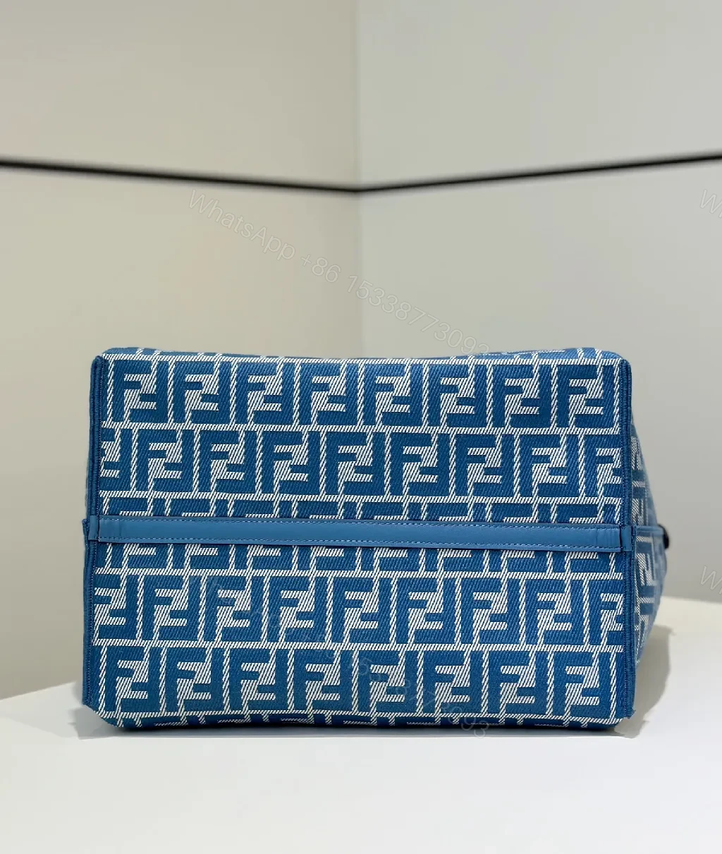 View 3 of Blue Monogram Tote: Structured Everyday Luxury