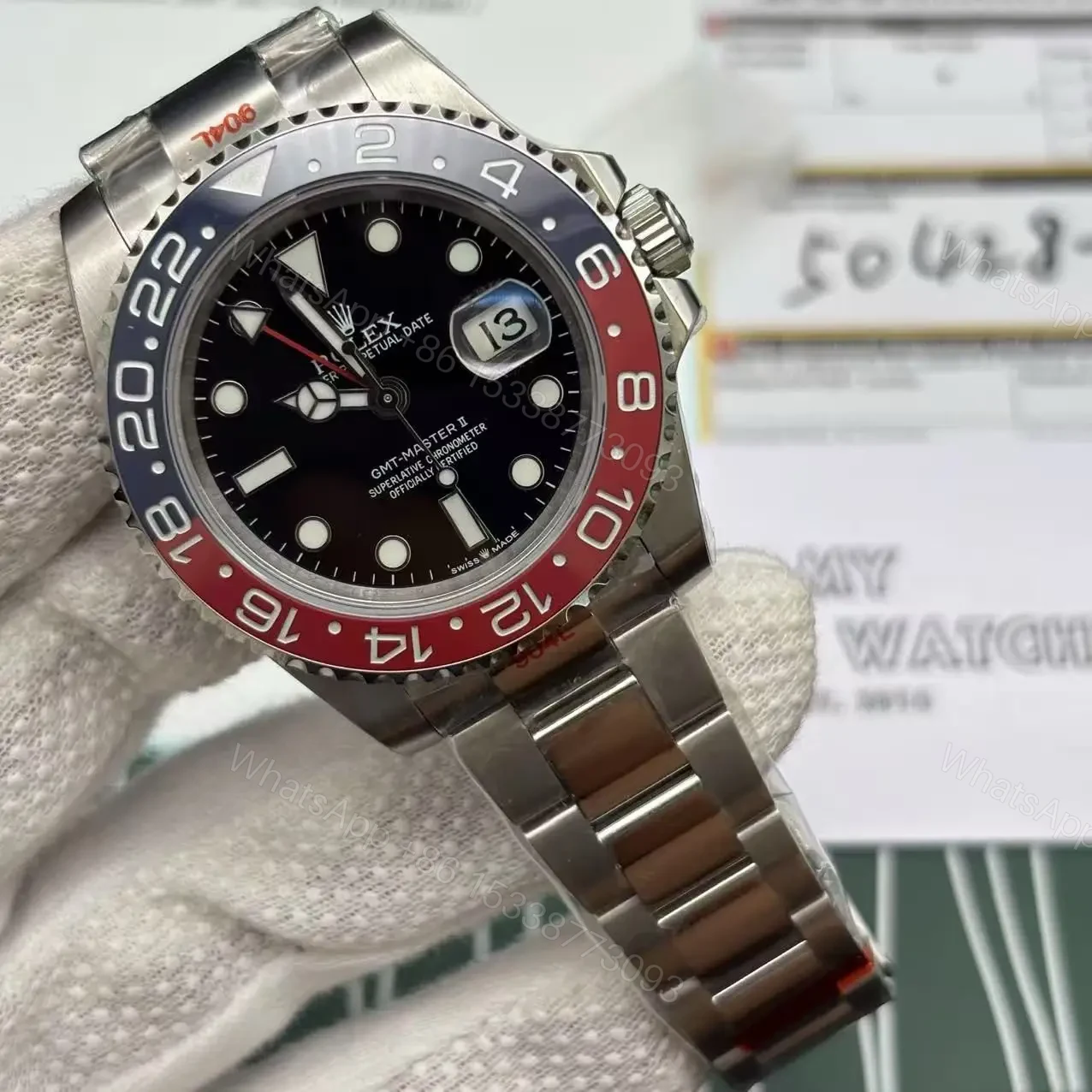 View 2 of Replica Super Clone Pepsi Rolex GMT Master 2