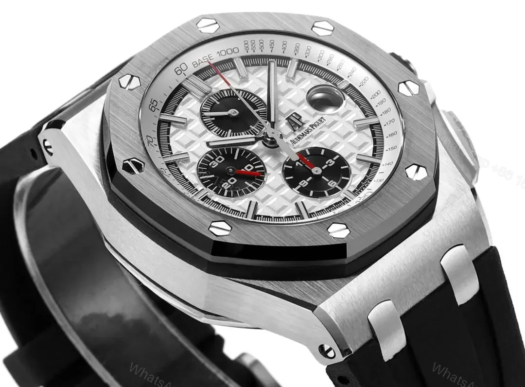 View 4 of TWA Factory Audemars Piguet Royal Oak Offshore Chronograph – Silver and Black with Rubber Strap