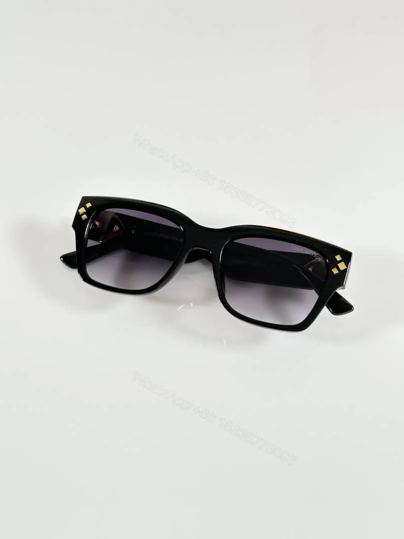 View 3 of First Copy Louis Vuitton Black Square Frame Grey Gradient Men’s Sunglasses