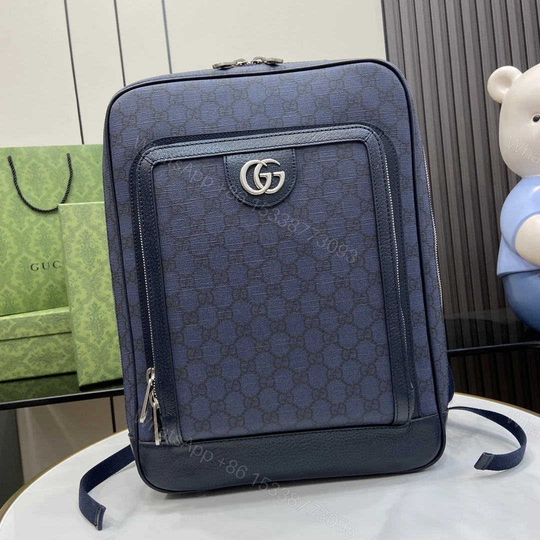 Gucci高仿深藍老花後背包 大容量商務旅行首選 — view 1