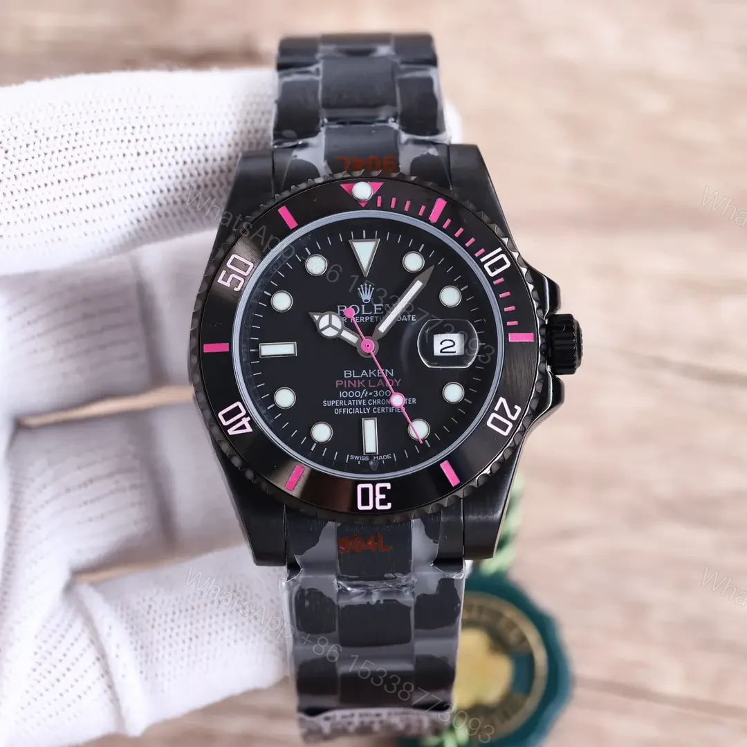 Best Rolex Blaken Pink Submariner replica 40MM Black Oyster Bracelet Edition RLX-BLAKEN-PINK-SUBMARINER-40MM-BLACK-OYSTER — view 1