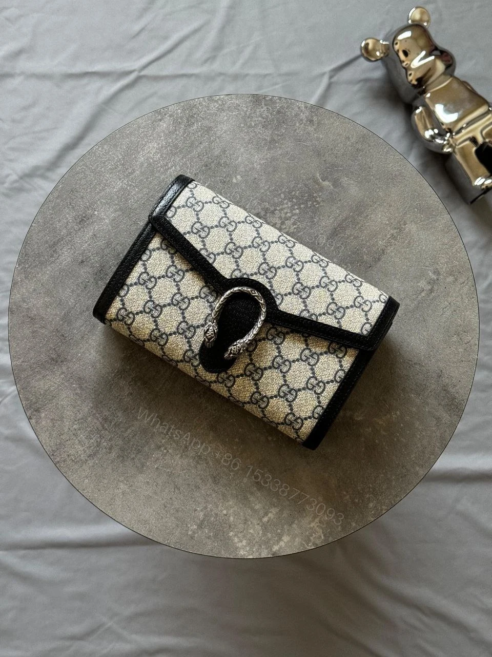 View 3 of GUCCI Dionysus GG Supreme Shoulder Bag Beige