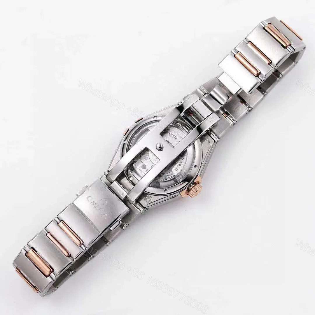 View 9 of Omega Constellation 29MM Women’s Watch V6 Version Blue Dial with Diamond Bezel Two-Tone Stainless Steel and Rose Gold Bracelet