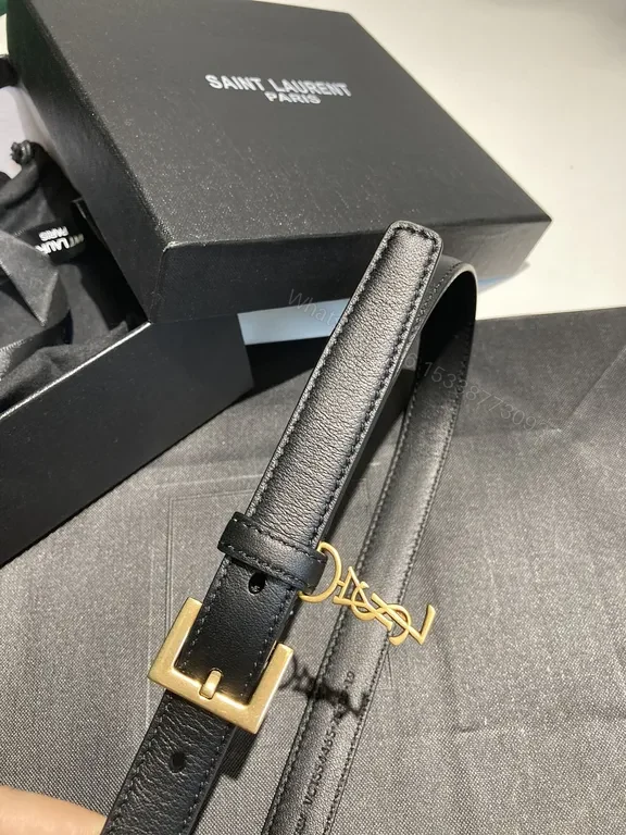 View 2 of Sleek Black Leather Belt with Gold Buckle â€” Luxury Everyday Belt