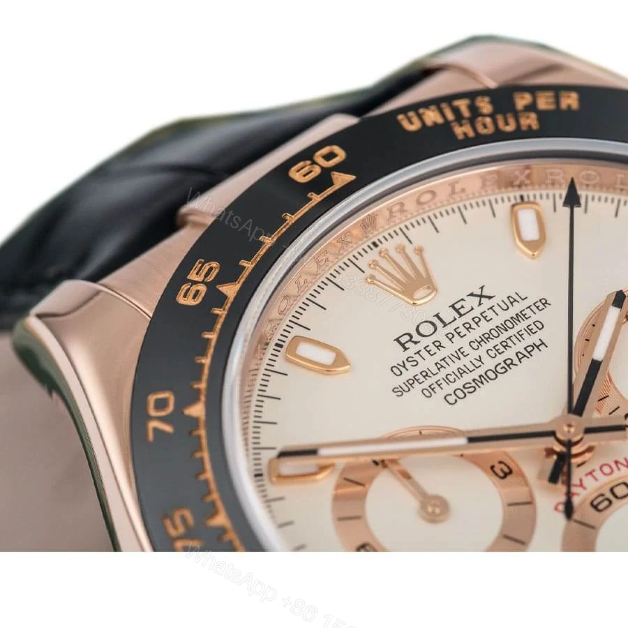 View 2 of Rolex Daytona 116515LN Super Clone: 40mm Everose Gold White Dial